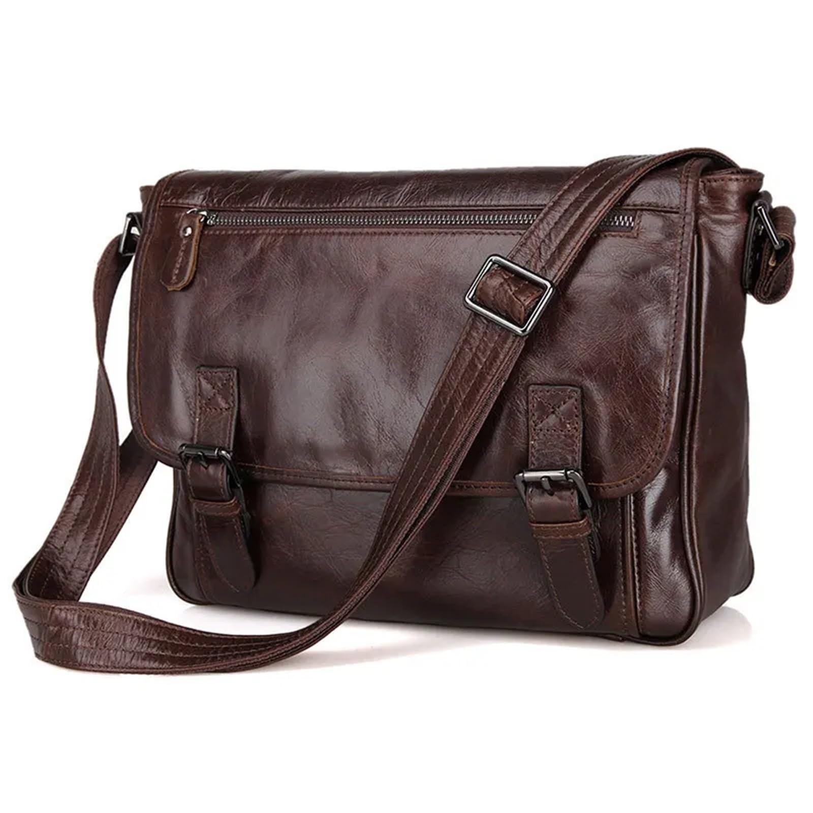 Bandolera De Cuero Genuino Encerado Al Aceite, Bandolera De Cuero For Hombre, Bandolera Informal