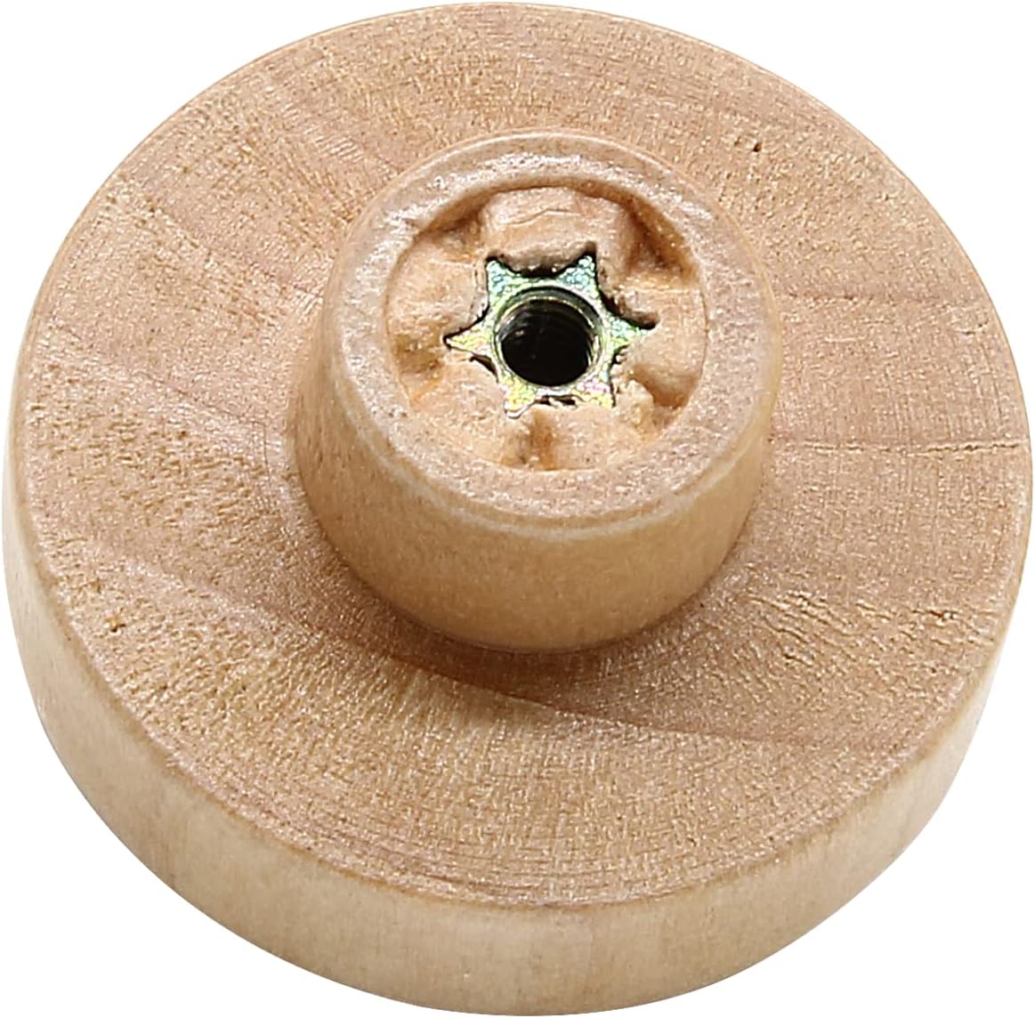 Litoexpe 20 Pieces Wood Knobs Flat Top Round Cabinet Knobs 1-1/2 Inch, Natural Wooden Cabinet Pulls Handles Hardware for Drawer Wardrobe Dresser