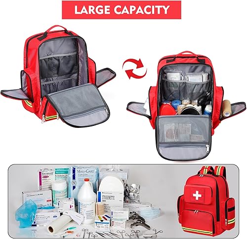 Miniatura 7 de Gatycallaty Mochila de primeros auxilios Medical Emt First Responder Bag Empty Ems Emergencia Hogar Salud Senderismo Trauma Viajes Camping, Negro -,