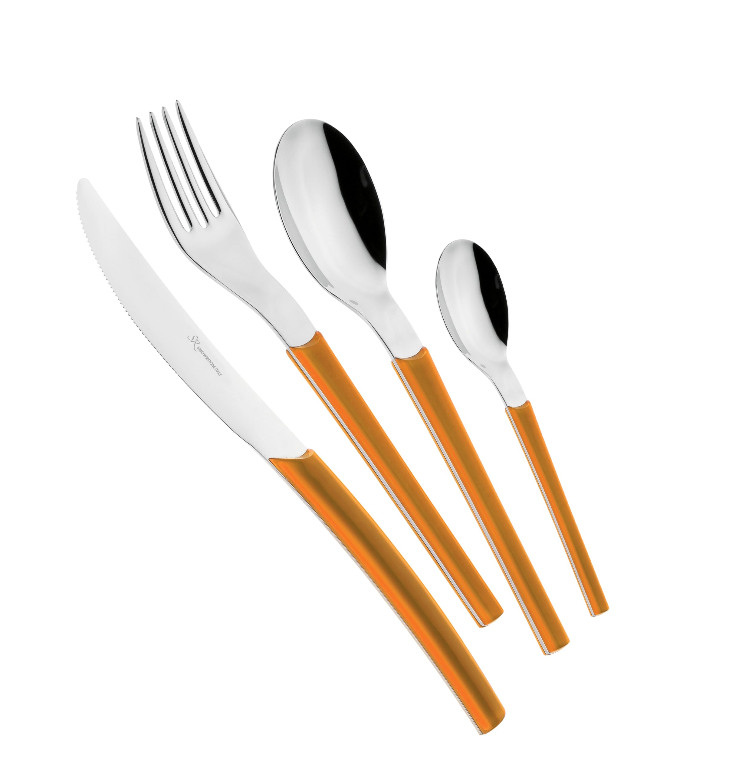 Couverts de table acier inoxydable 18/10 Loto Orange 1665 : ménagère complète 12 personnes 48 pièces