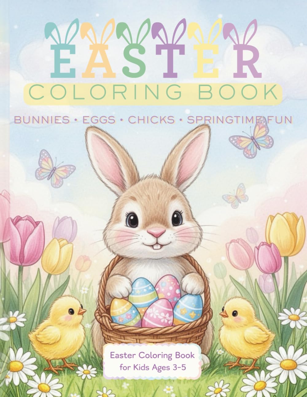 Easter Coloring Book for Kids Ages 3–5: Cute Bunnies, Chicks, Easter Eggs, and Springtime Fun | Easy Coloring Pages for Toddlers and Preschoolers