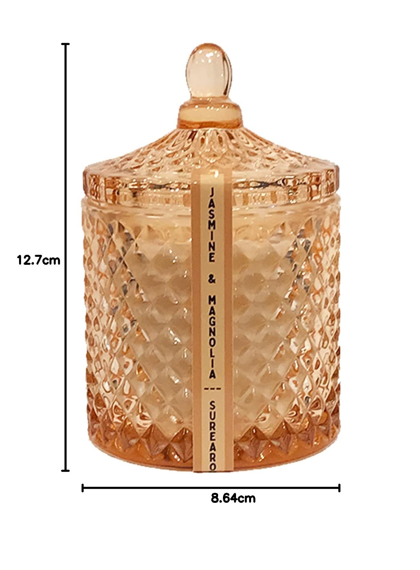 Vela perfumada de jazmín y magnolia de 10 onzas con rica fragancia, doble mecha, tarro de vidrio de bronce de lujo