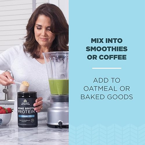 Miniatura 12 de Ancient Nutrition - Proteína en polvo de caldo de hueso, sabor a sopa de pollo, pollo y vaca alimentados con pasto, 0.53 onzas de proteína por