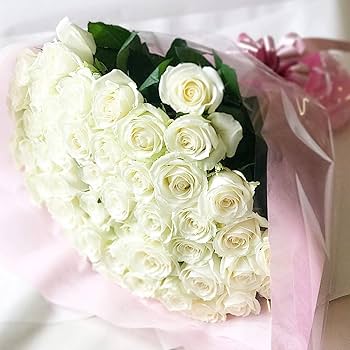 Amazon｜BisesFlower(ビズフラワー)【クール便出荷】国産 白バラ