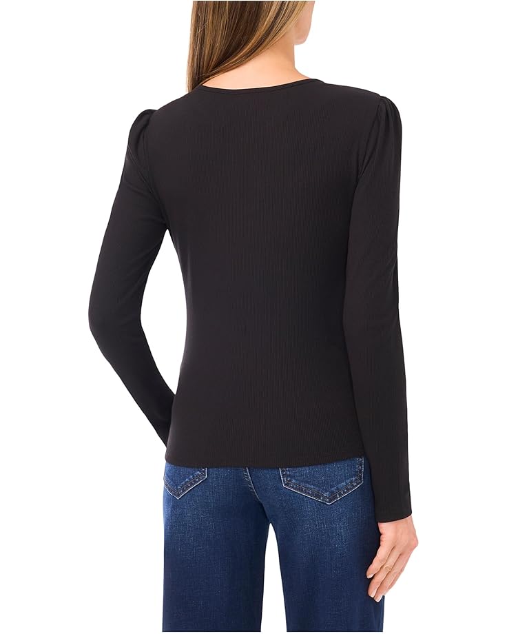 CeCe Long Sleeve Pearl Keyhold Knit Top - #2 of 3