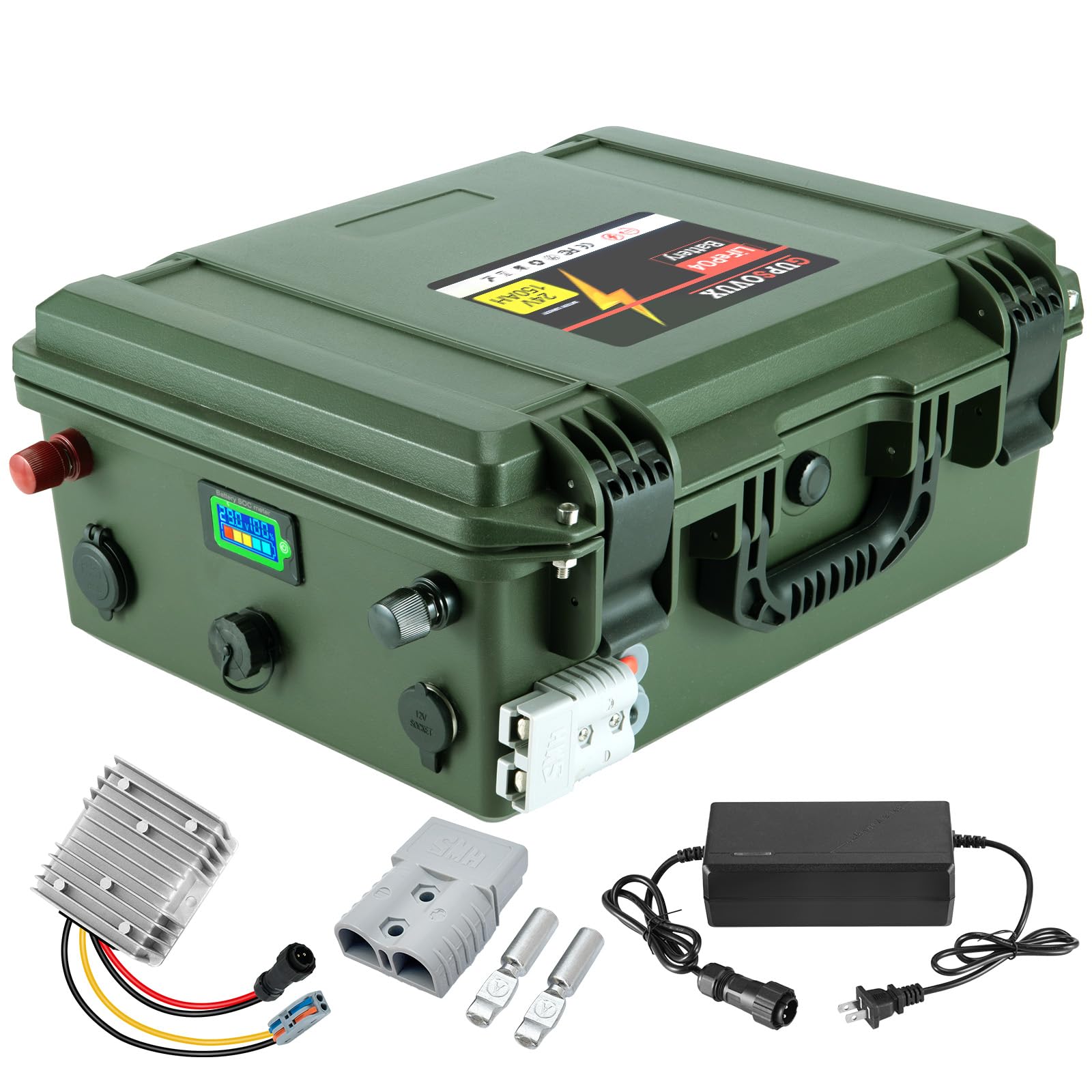 24V 150AH LiFePO4 battery, kayak battery built-in 120A BMS 3072Wh, 8000+deep cycle lithium 24V, used for Trolling Motor, Boat, Marine, Solar, 5G base stations