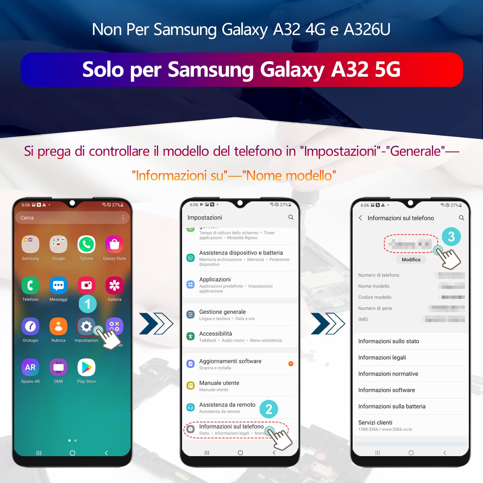 RongZy LCD Schermo per Samsung Galaxy A32 5G A326 SM-A326B Display Digitizer Assembly Vetro di Ricambio Touch Screen con Strumenti (Nero con Cornice)