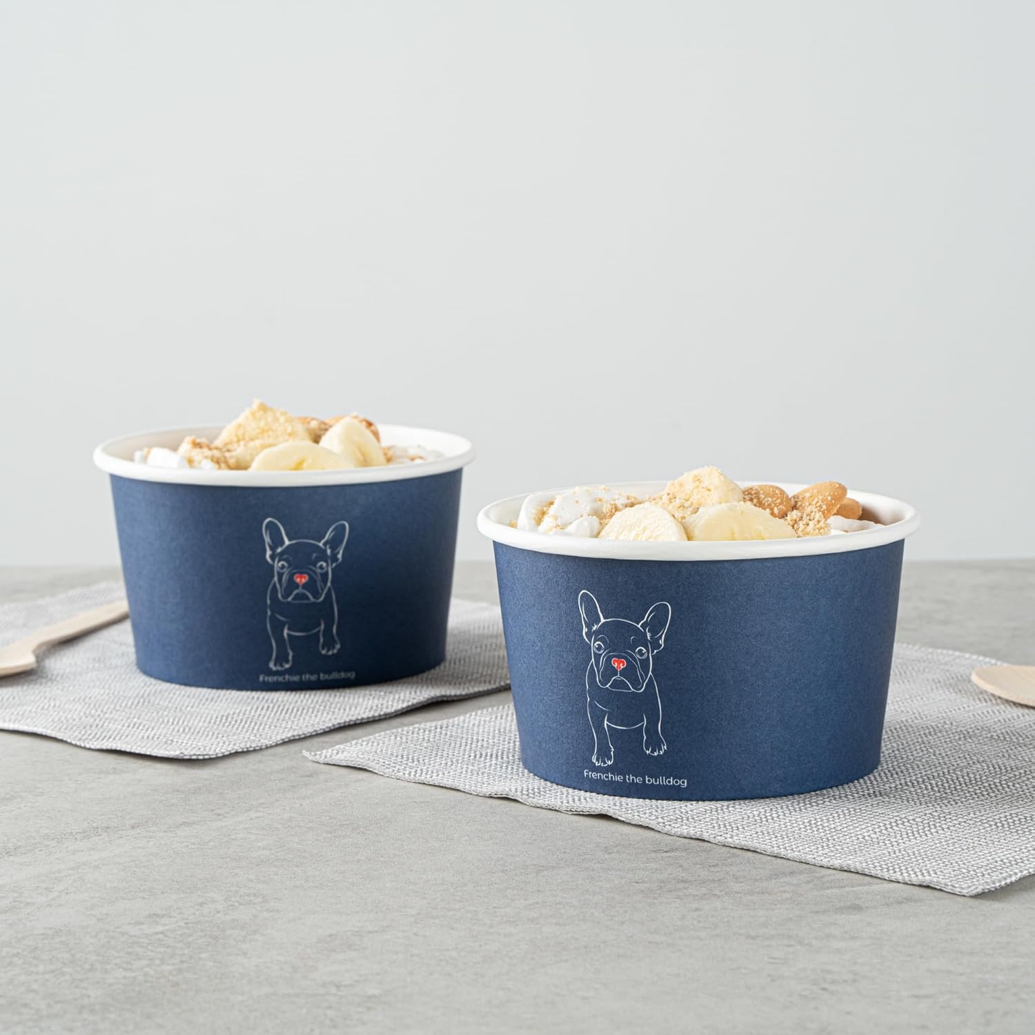 Restaurantware Coppetta 12 Ounce Dessert Cups, 200 Disposable Ice Cream Cups - Lids Sold Separately, Sturdy, Frenchie Paper FroYo Bowls, For Hot And Cold Foods, Perfect For Gelato Or Mousse