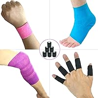 Vista 74 de Baisunt Paquete de 6 vendajes cohesivos de 1 pulgada, cinta autoadhesiva autoadhesiva autoadhesiva transpirable para muñeca, tobillo, deportes