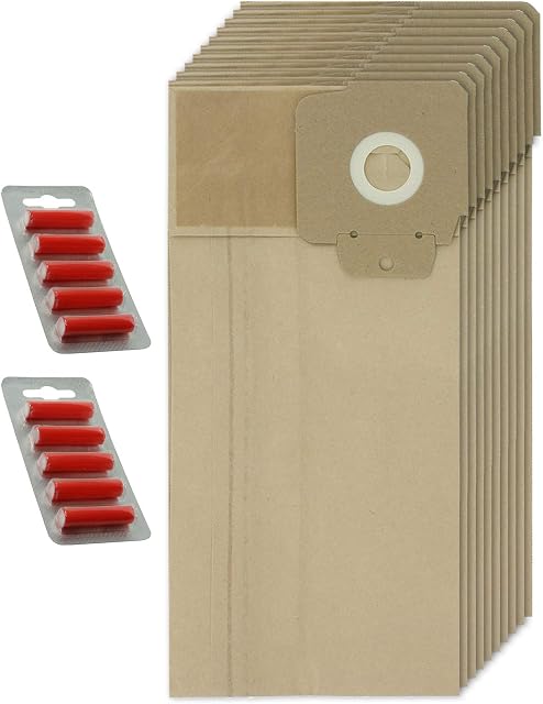 SPARES2GO Dust Bags for Karcher CV30 CV38 CV48 Upright Vacuum Cleaner (Pack of 10 + Fresheners)