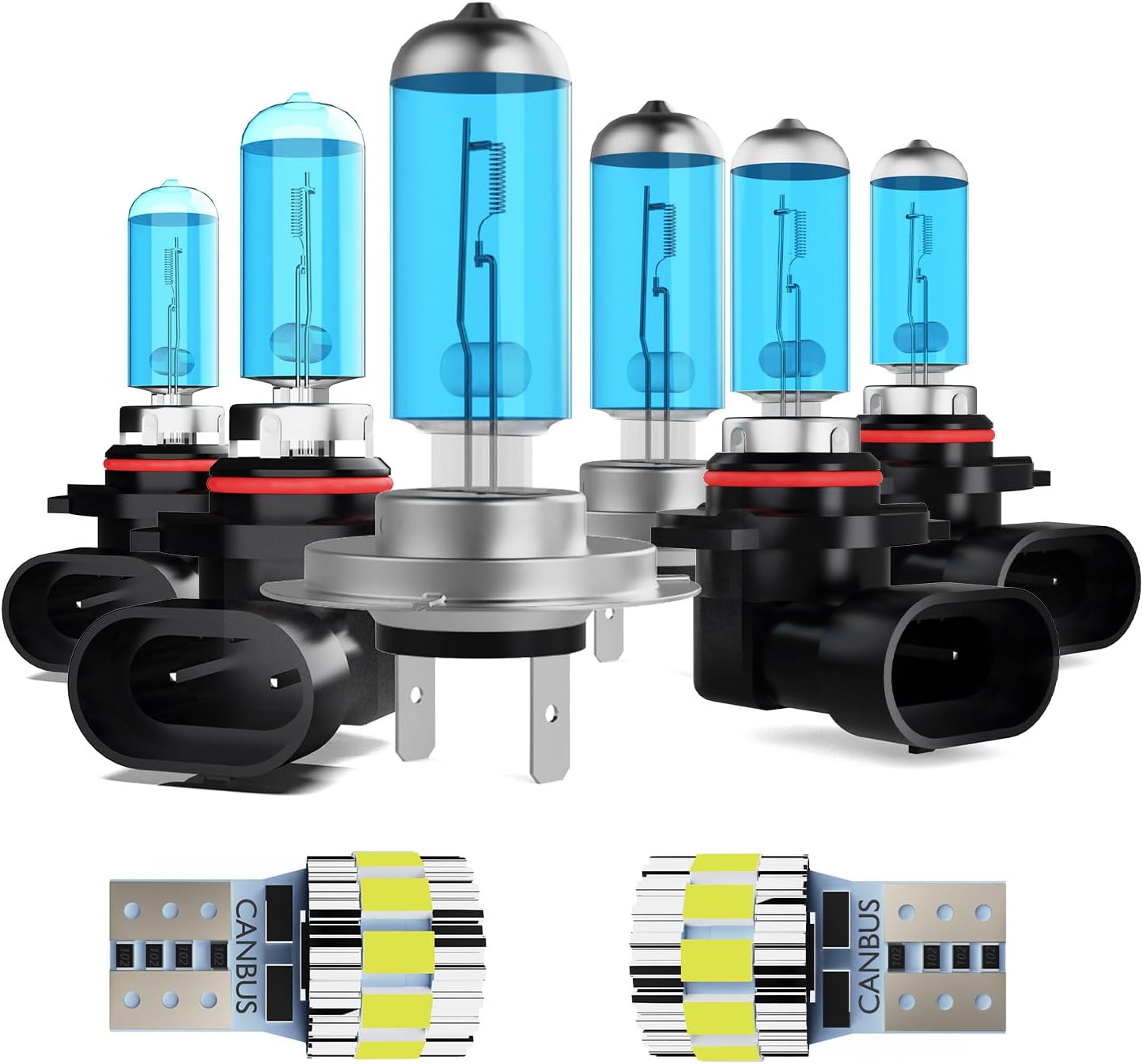 Light Bulbs Fit For Subaru Outback 2010-2014,High Performance Halogen Headlight Bulb and License Plate Lights Combo,9005 H7 9006 High Low Beam Fog Lights,6000K White Light,Pack of 8