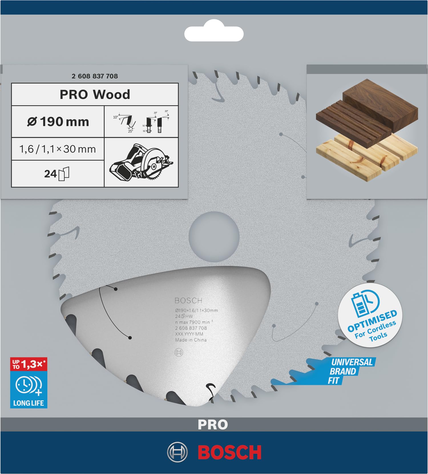 Bosch Professional Lame de scie circulaire Standard for Wood 190 x 30 x 1,6 mm 24 dents