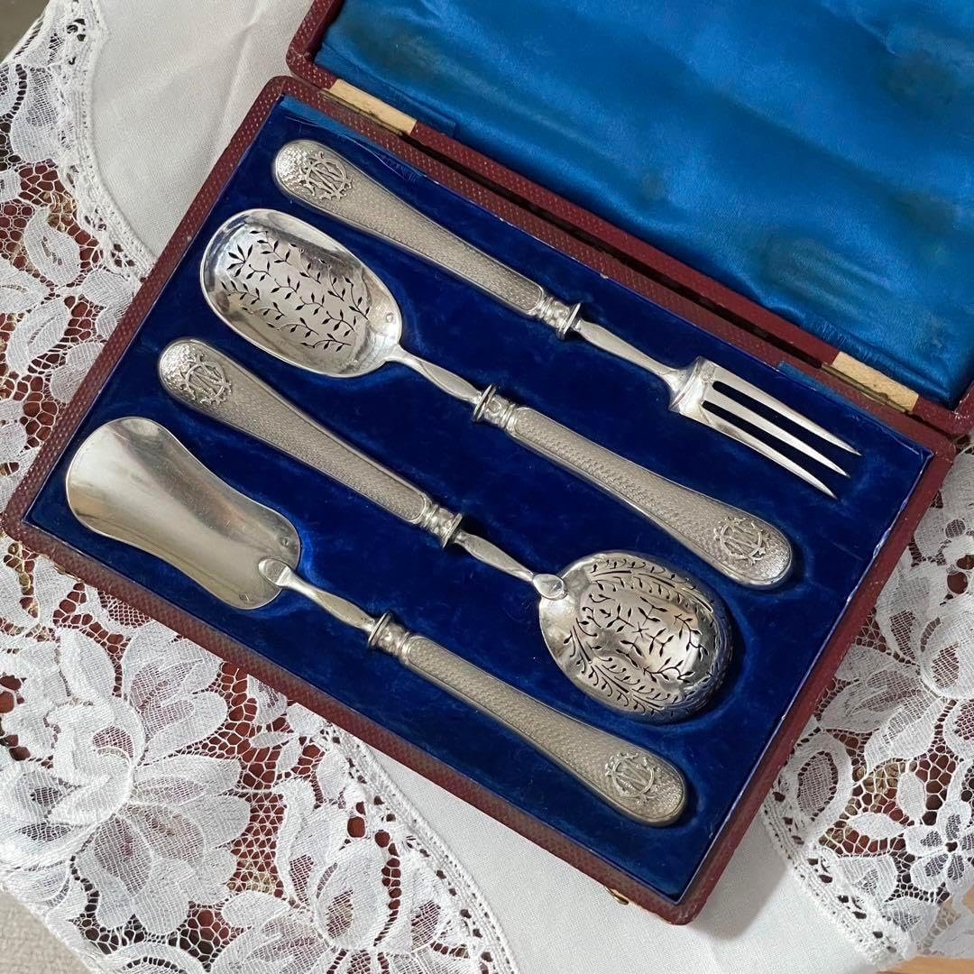 希少☆フランスアンティークシルバー Henry Gabert作 サービングセット