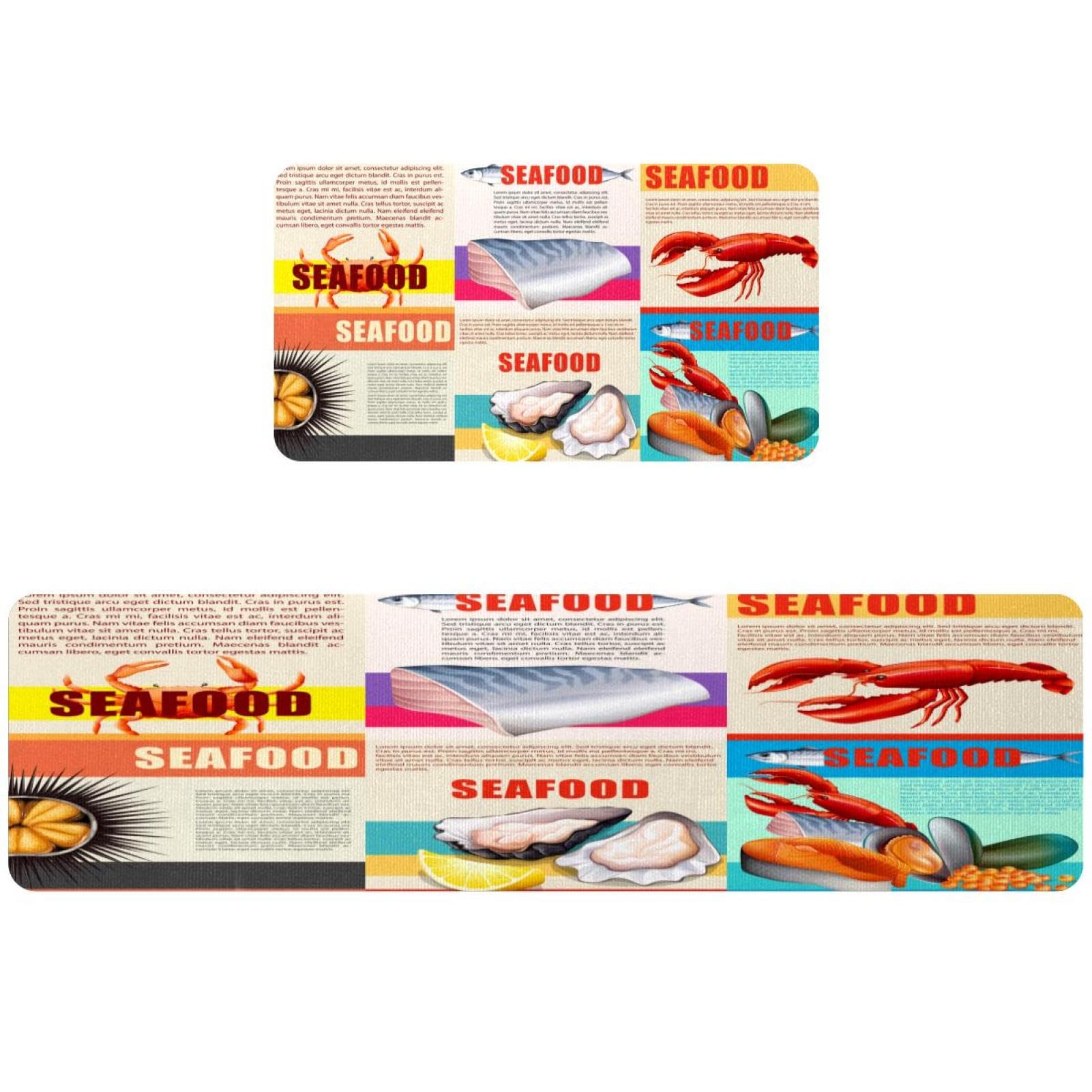 Tapis de cuisine motif fruits de mer idéal pour buanderie et couloir