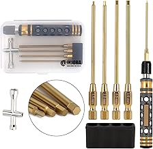 INJORA RC Tool Kit Outil Trousse Hexagone Tournevis 4 en 1 Allen Clés 1.5mm 2.0mm 2.5mm 3mm avec 12mm Hexagone pour Traxxas TRX4 Arrma Hélicoptère Drone Bateau