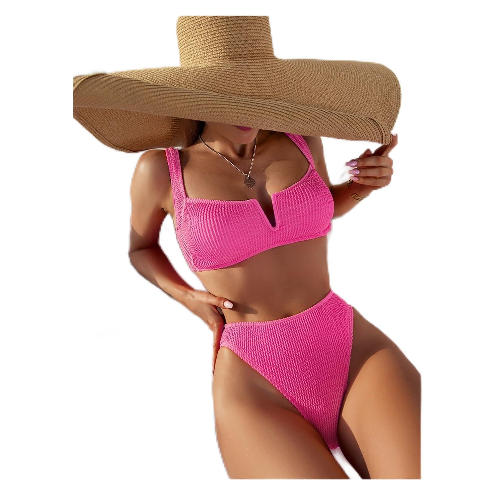Push Up Bikini Sexy Mujer Traje De Baño Sólido Traje De Baño Femenino Tanga De Cintura Alta Conjunto De Bikini Brasileño Traje De Baño For Mujer