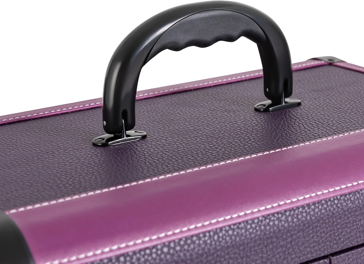 Large Rolling Makeup Case for Professionals,14.57 * 9.45 * 25.98 Inches,Rolling Makeup Train Case with Mirror,4 Trays & 2 Drawers,Lockable Cosmetic Organizer for Salon, Home Use (Purple)