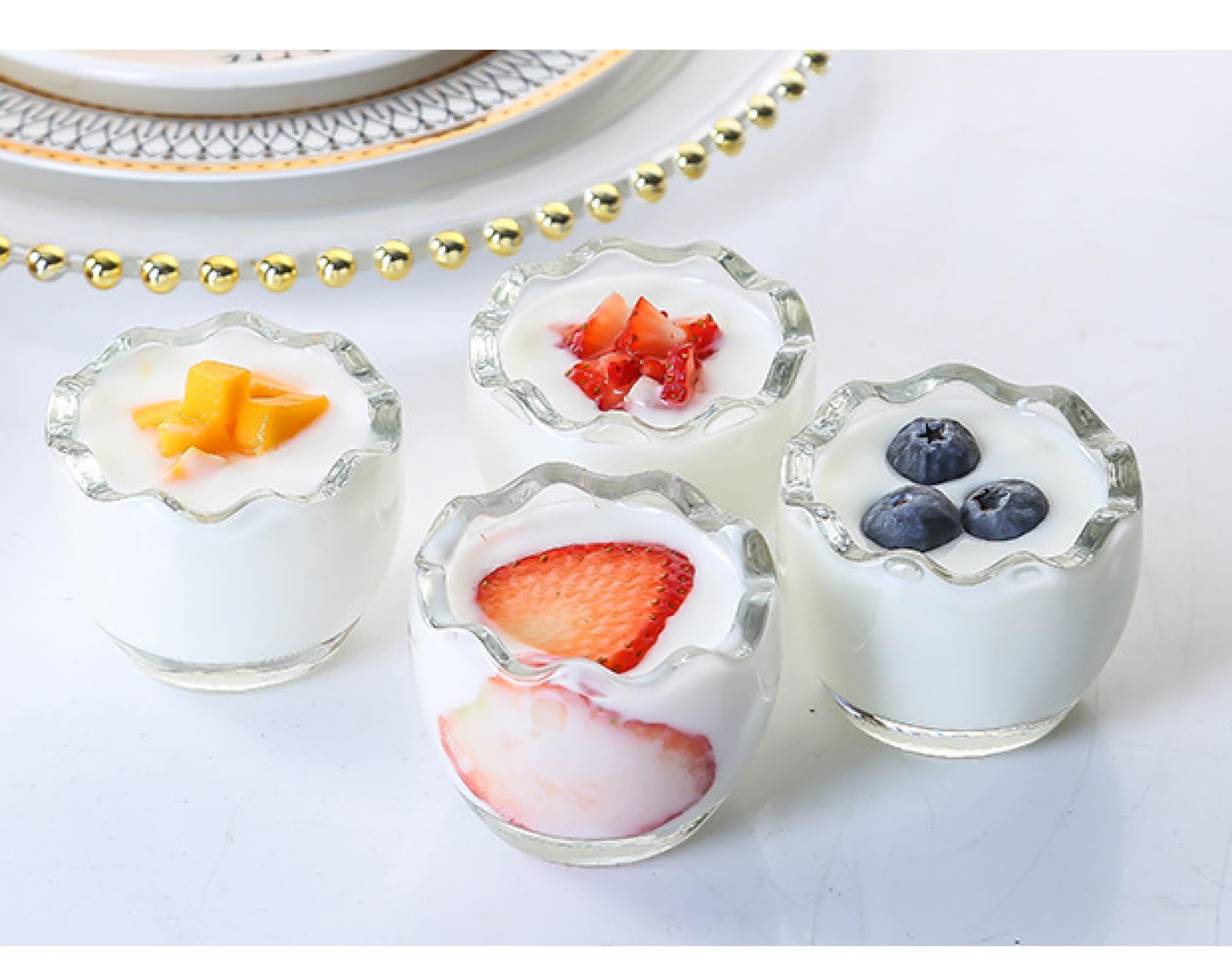 Amazon.co.jp: デザートカップ プリンカップ 耐熱ガラス 100ML 透明 蓋