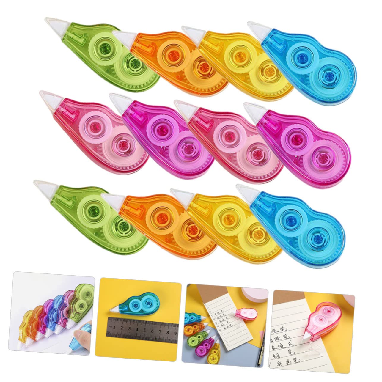 36 Stk Korrekturband -tape Studieren Gelstift-radiergummi -spender Schreibwaren Für Kinder Korrekturrolle Mini-klebeband Stift Nachfüllen Klebebänder Marke Pp