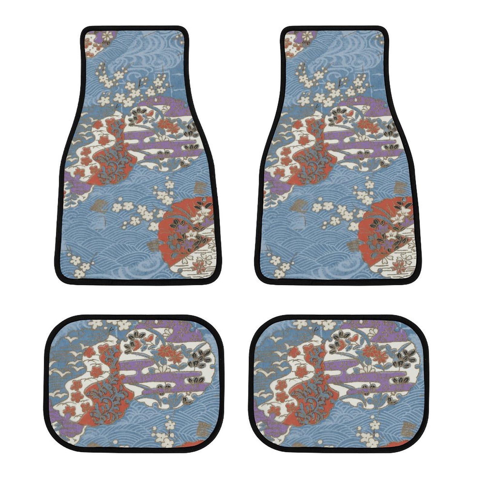 Amazon.co.jp: 車用フロアマット カーマット 和風 和柄 1台分4点セット