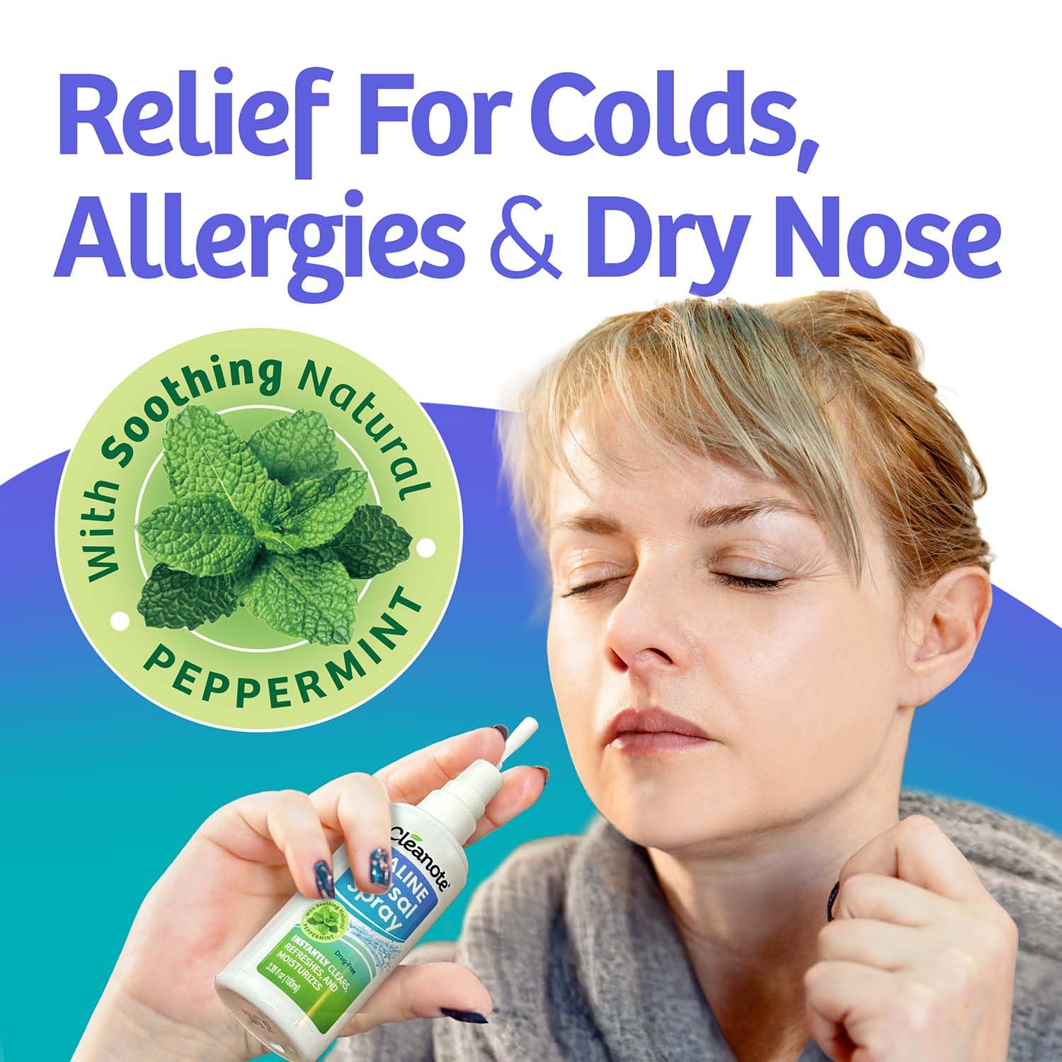 Cleanote Saline Nasal Spray with Natural Mint. Daily Use/Congestion, 100 mL — Amazon image 4