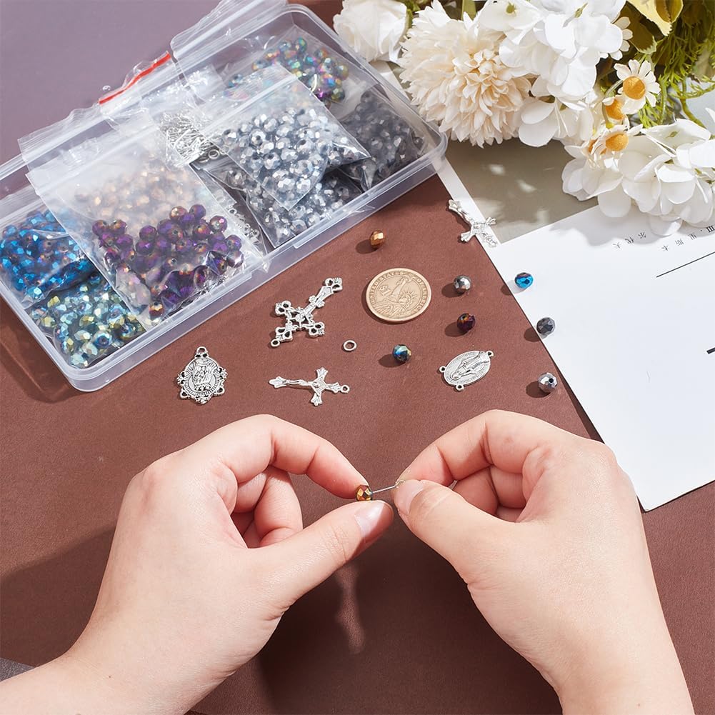PH PandaHall Rosary Jewelry Making Kit 1064pcs Easter Necklace Making Set Rosary Prayer Making Supplies First Communion Necklace Set Cross Beads Kit for Ramadan Bracelet Necklaces Jewelry Making - Image 3