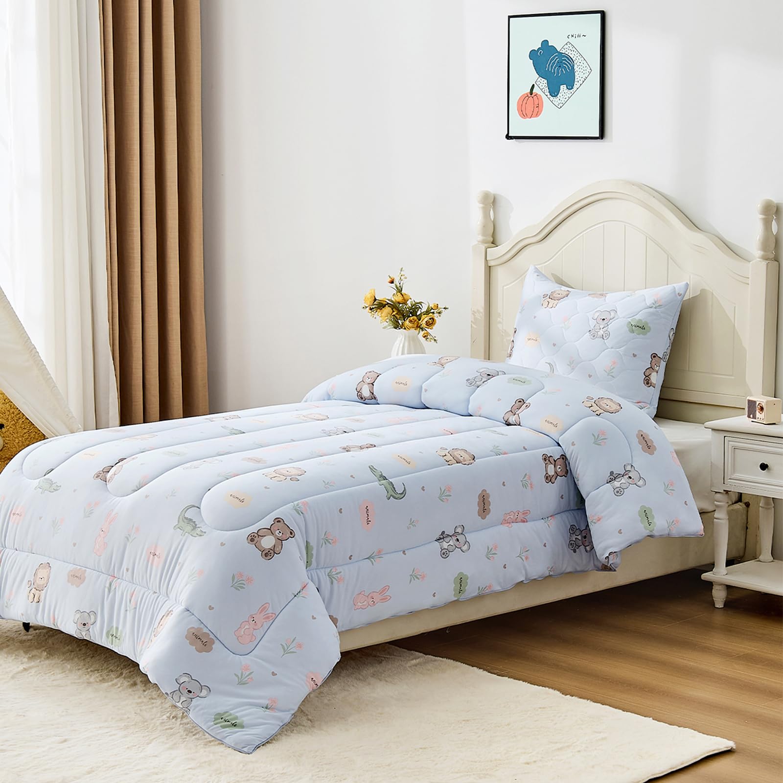 Amazon.com: Bestier Kids Comforter Set - 2 Pieces Toddler Bedding
