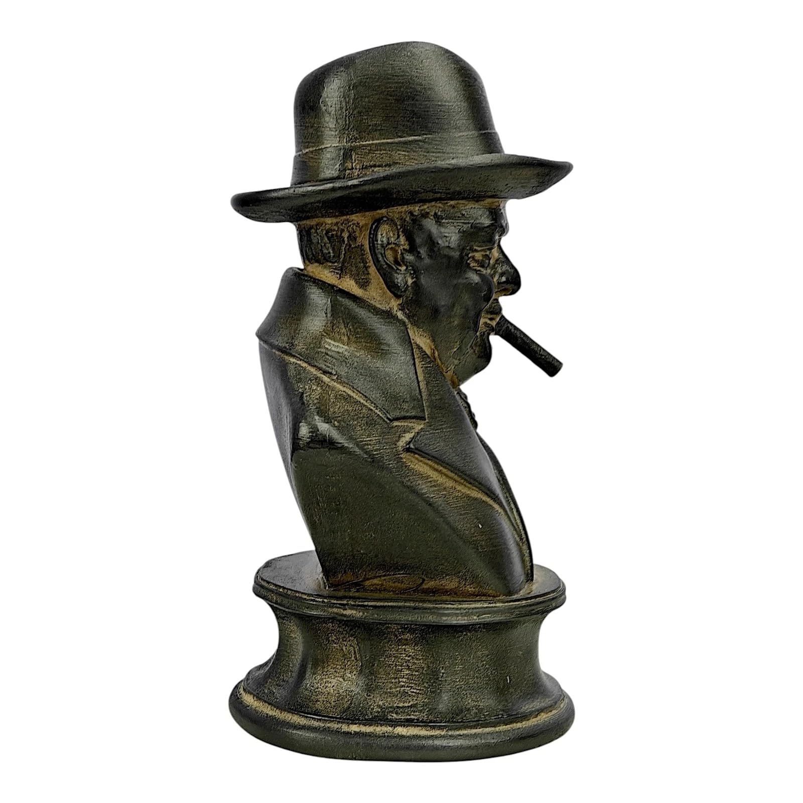 Winston Churchill popiersie statuetka brytyjskiego premiera cygaro rzeźba Moldano twardy tynk ręcznie wykonany w Grecji historyczna dekoracja 18 cm