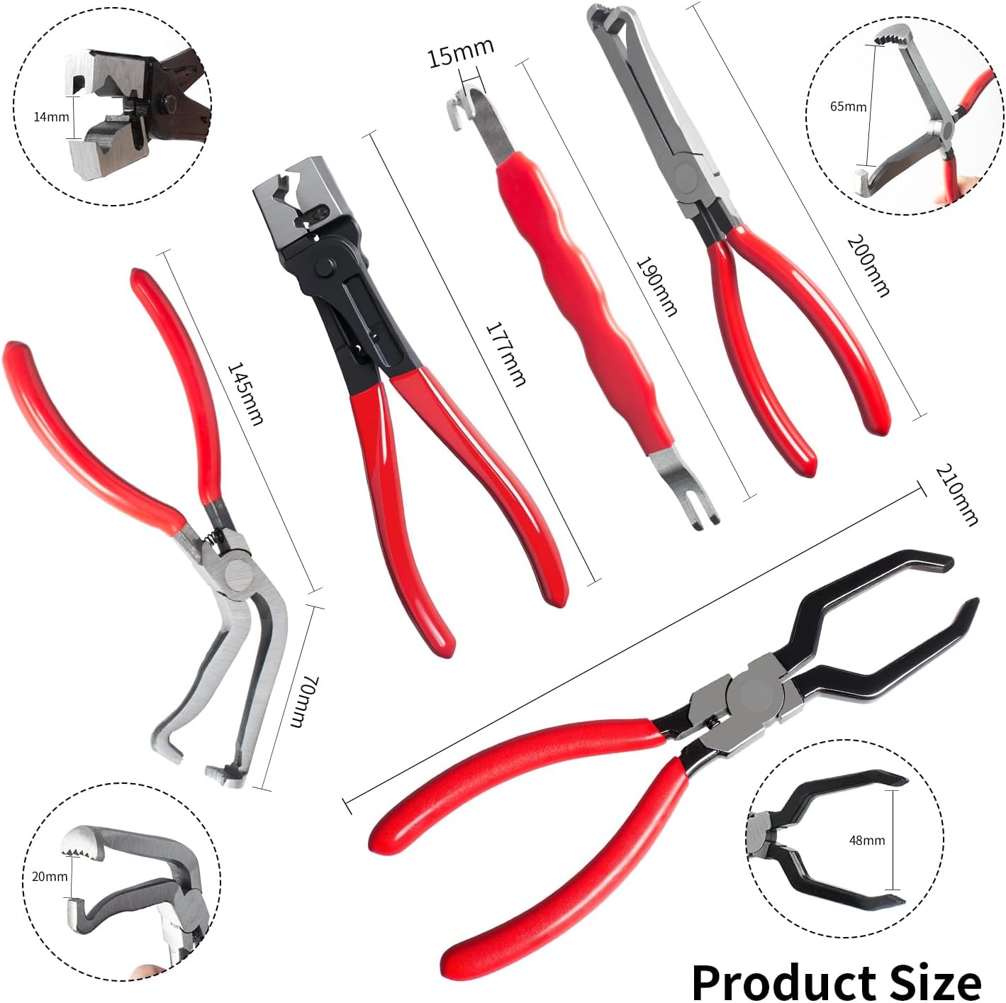 8 Pieces Electrical Disconnect Pliers for Cars, Automotive Electrical Plug Connector Disconnect Tool and Connector Separator and Hose Clamp Pliers