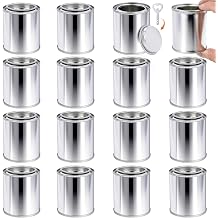 16 PCS Empty Paint Cans with Lids1/4Pint Size,1/2 Cup Capacity Touch Up Paint Containers, Empty Unlined Tinplate Paint Storage with Can Opener for Leftover Paint, DIY