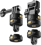 NEEWER Action Camera Tripod Mount Adapter with 1/4"-20 Screw Aluminum Alloy Accessories Compatible with Insta360 X5 X4 X3 GoPro Hero 13 12 DJI Osmo Action 5 Pro 4 3 AKASO APEMAN, GP-81