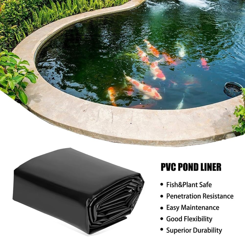Heavy Duty 0.2mm Waterproof Pond Liner - Durable Plastic Sheeting for Fish Ponds, Pools & Fountains - 3x4m Membrane for Water Gardens & Aquatic Environments