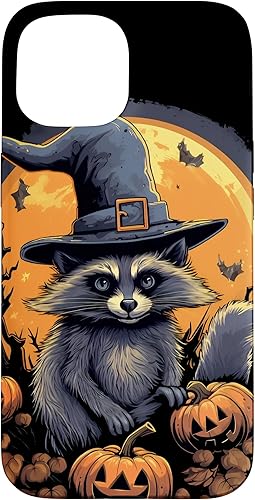 Miniatura 10 de Funda para disfraz de Halloween con sombrero de bruja de mapache para iPhone 11