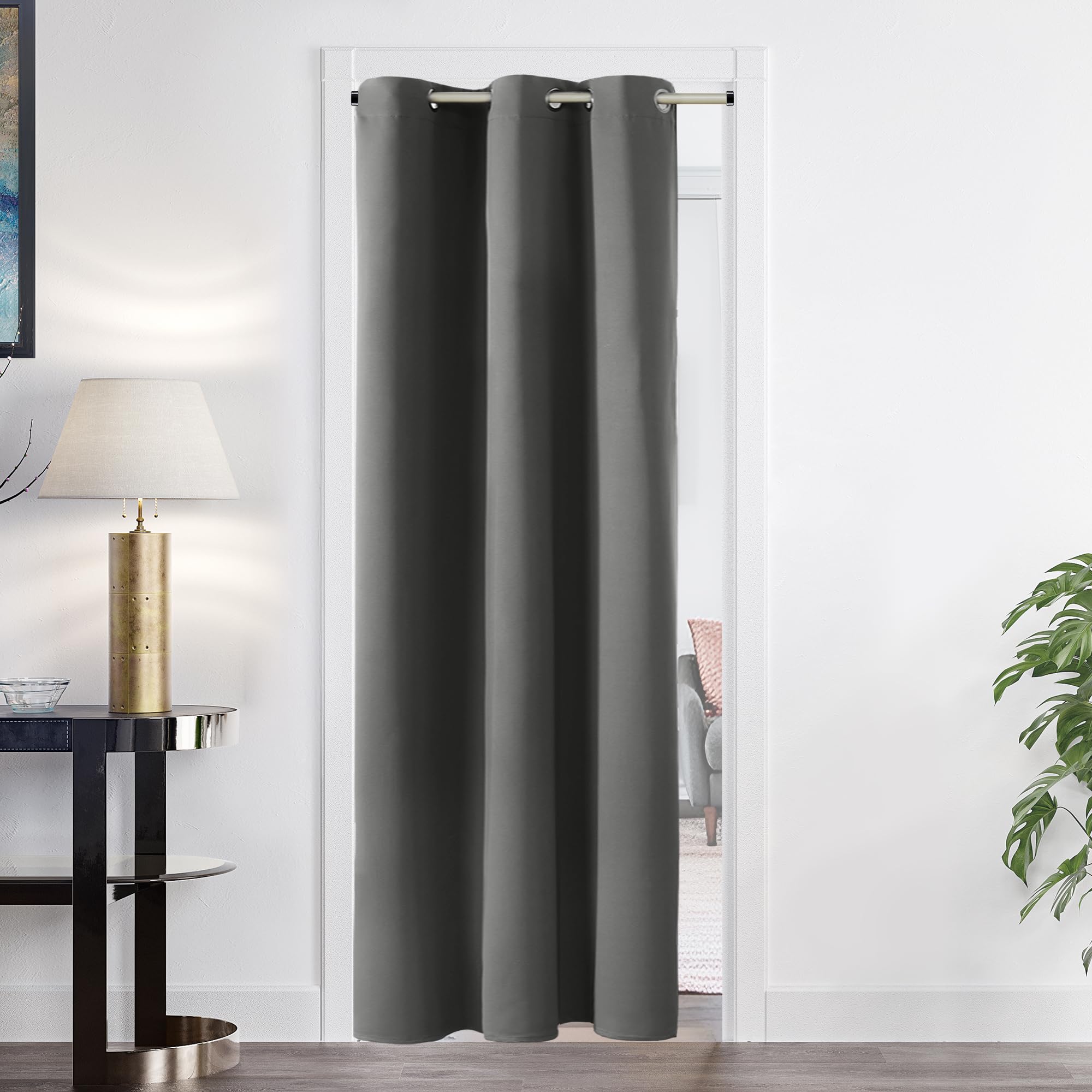 Deconovo 100% Blackout Curtains – Noise Reducing, Thermal Insulated Drapes – Grommet Room Darkening Window Panels – Light Blocking & Privacy Protection (Light Grey, 42x63 Inch, 1 Panel)OEKO-TEX STANDARD 100