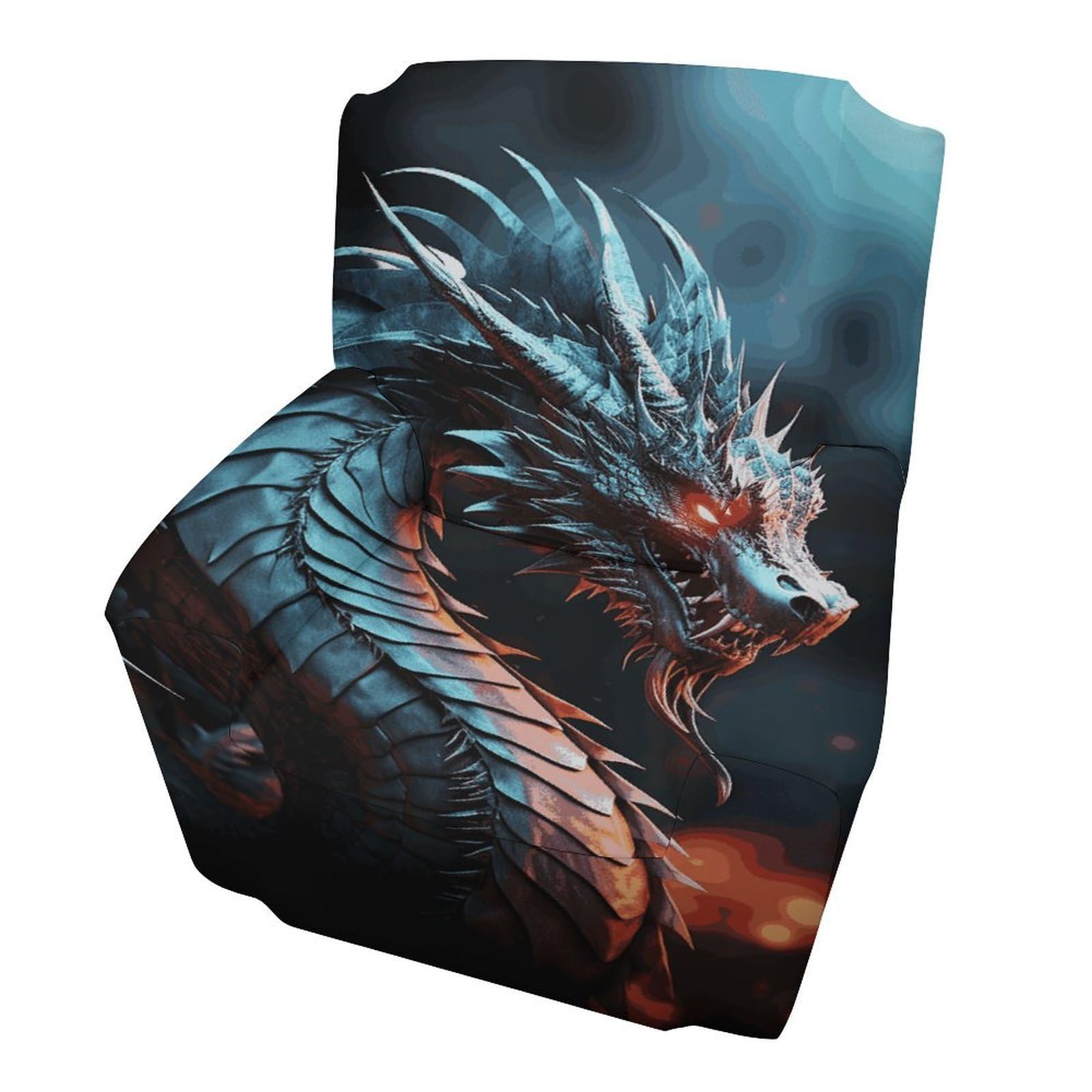 Fodpand Style Dragon Sofa Cover Soft 1 Seater Sofa Slipcover For Pets Washable,Couch Cover With Elastic Straps Furniture Protector