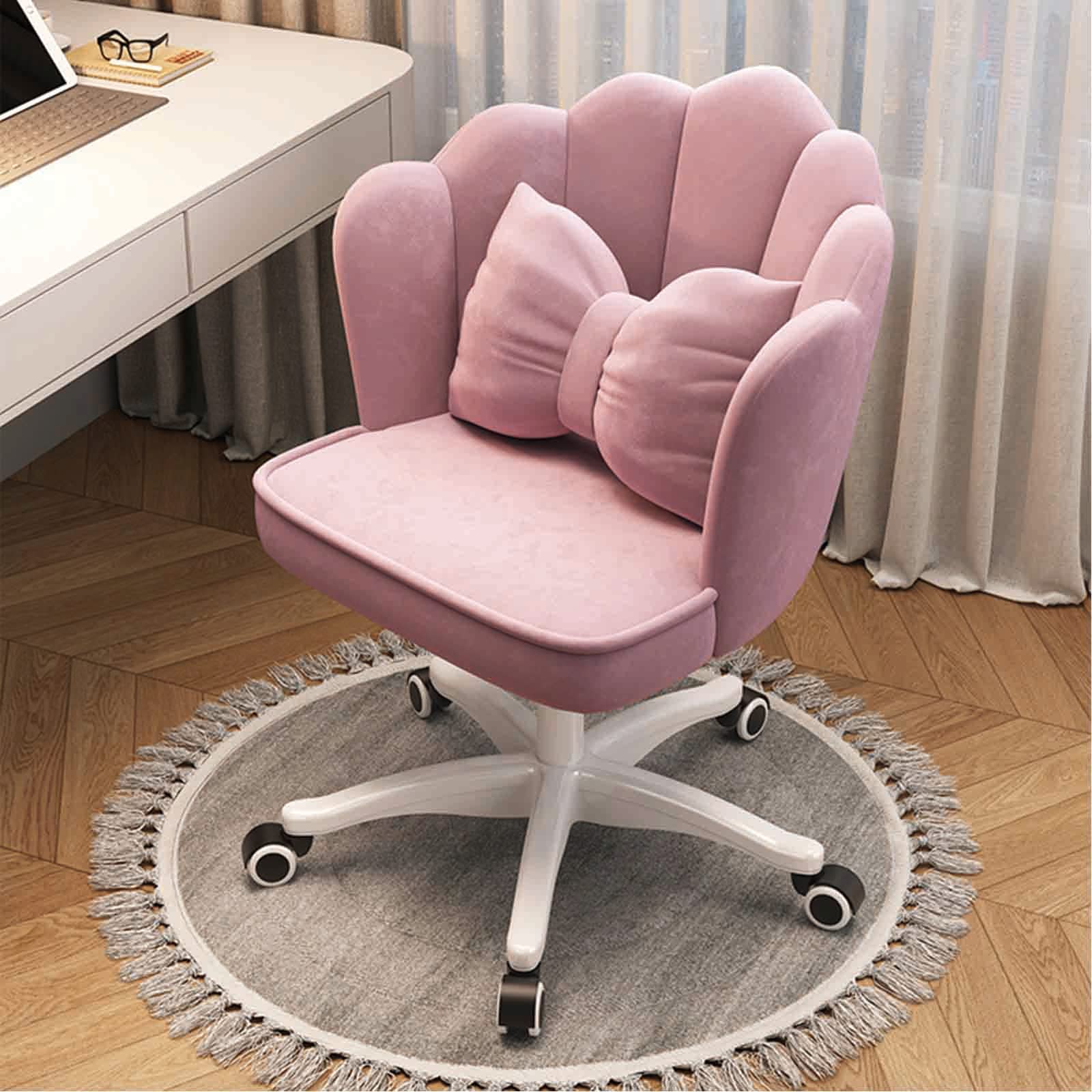 Chaise de salon en velours rose au design chic pour café