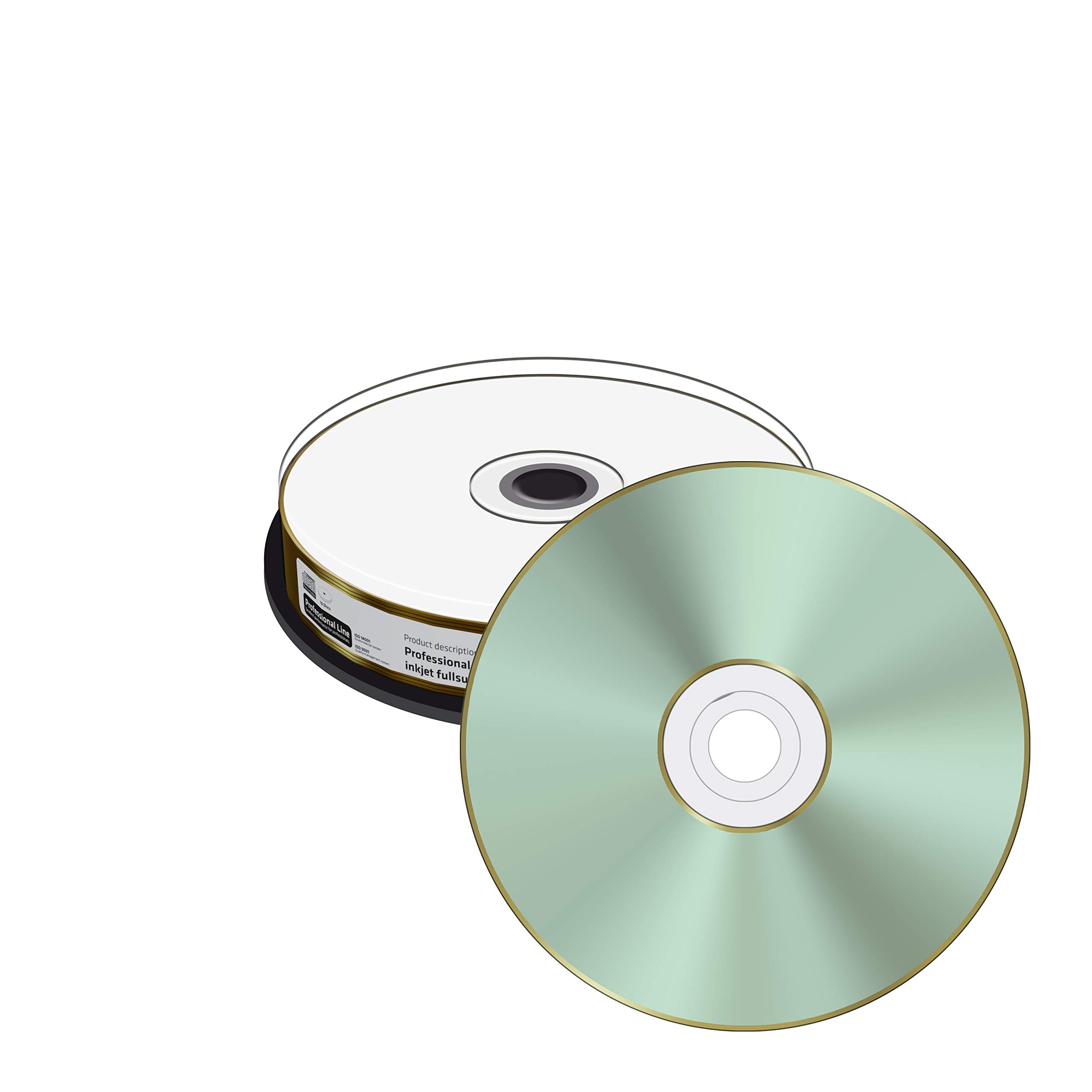 Professional Line CD-R 700 Mb|80 min 52-krotna prędkość zapisu, możliwość drukowania na całej powierzchni (drukarka atramentowa), biała, do długotrwałego archiwizacji, 10 Cake