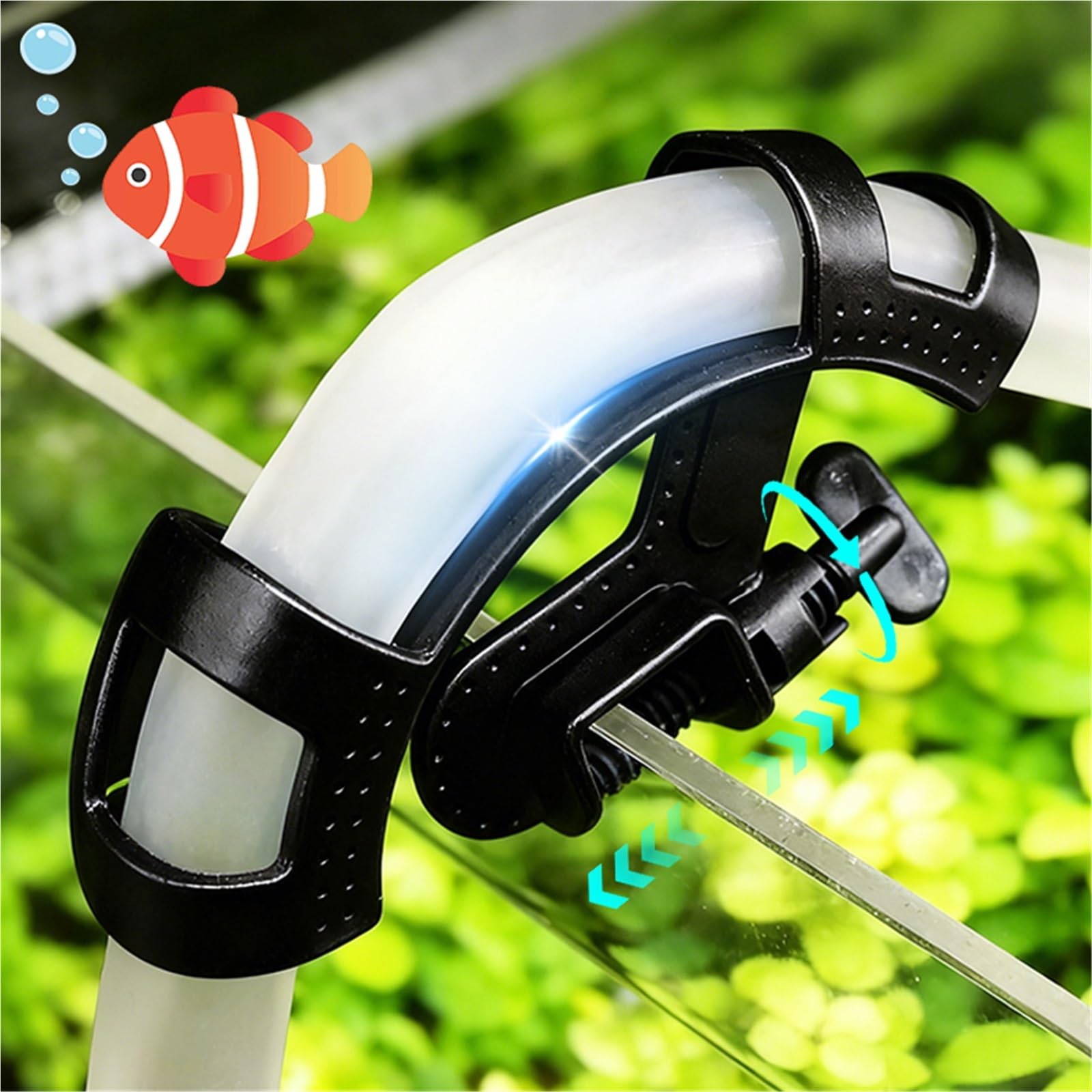 Lot de 20 supports de tube d'entrée et de sortie d'aquarium - Support de fixation pour tuyau d'eau - Pour fixer fermement le tuyau d'eau - Bleu