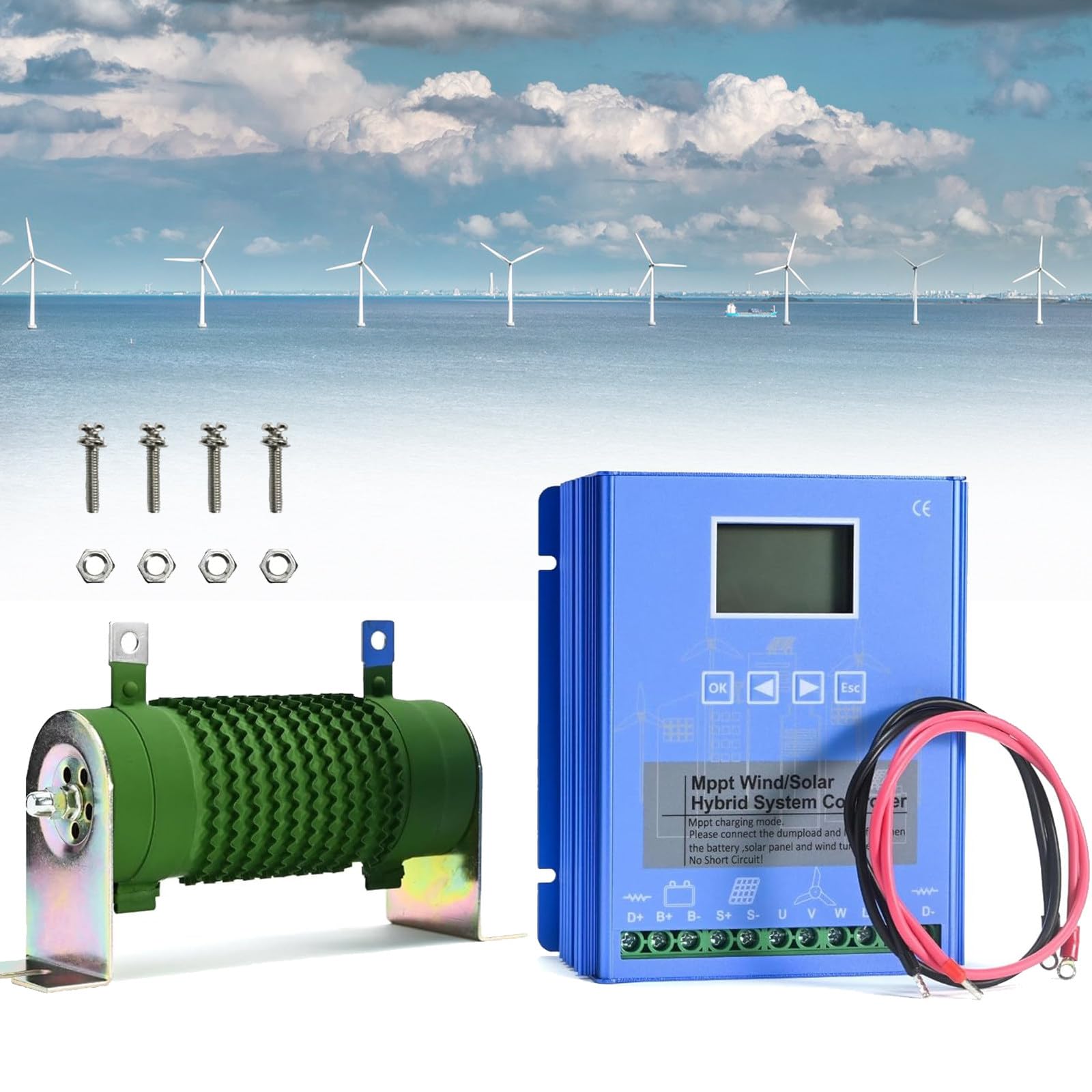 Kontroler ładowania słonecznego 2000 W do systemów 12 V/24 V/48 V, automatyczne sterowanie z obciążeniem zrzutowym do domu, łodzi, oświetlenia ulicznego, rozwiązanie energii odnawialnej