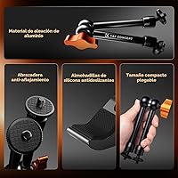 Vista 4 de K&F CONCEPT Kit de Abrazadera de Brazo Mágico de 9.8" con Tornillo de Rosca de 1/4" y 3/8", Cabezales Esféricos de 360°, Soporte de Cámara de Brazo