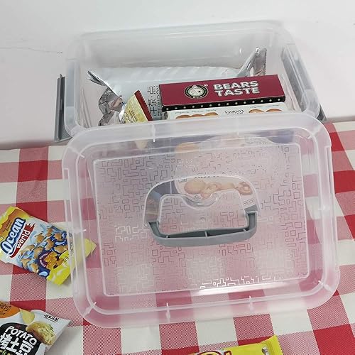 Miniatura 4 de Jekiyo Contenedor de almacenamiento de plástico transparente, contenedor de 6 cuartos de galón con tapa, 4 paquetes