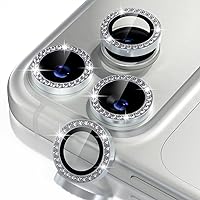 Vista 23 de Misea [3+1] for iPhone 14 Pro/iPhone 14 Pro Max Camera Lens Protector Bling, 9H Tempered Glass Camera Cover Screen Protector Metal Individual Ring