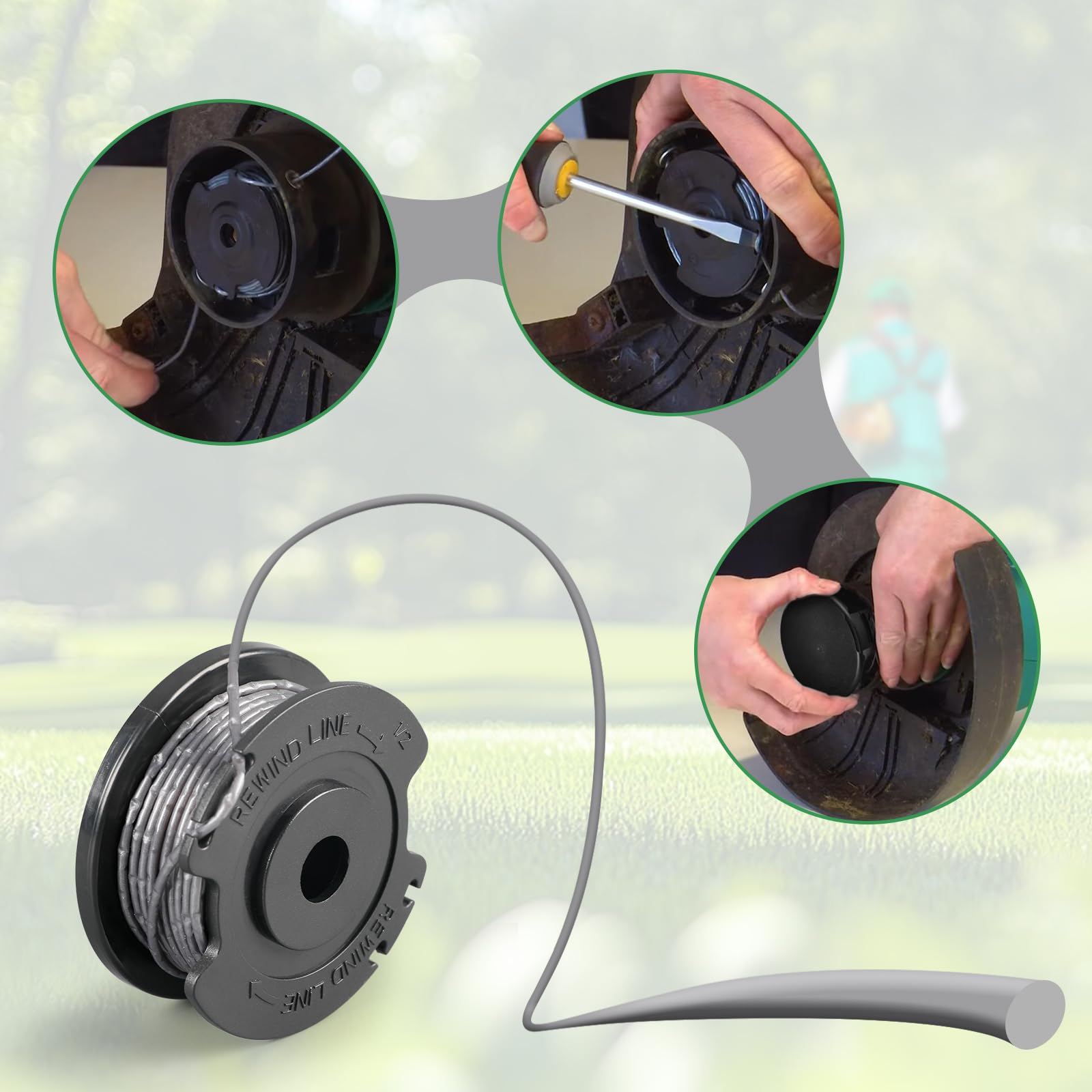 CDIYTOOL F016800569 Szpula do podkaszarki kompatybilna z Bosch ART 23 SL 26 SL, EasyGrassCut 18, 23, 26, 18-230, 18-260, 0,065"/1,65 mm, 4,9 m szpula do podkaszarki, zamiennik F016800385 (4 szt.)