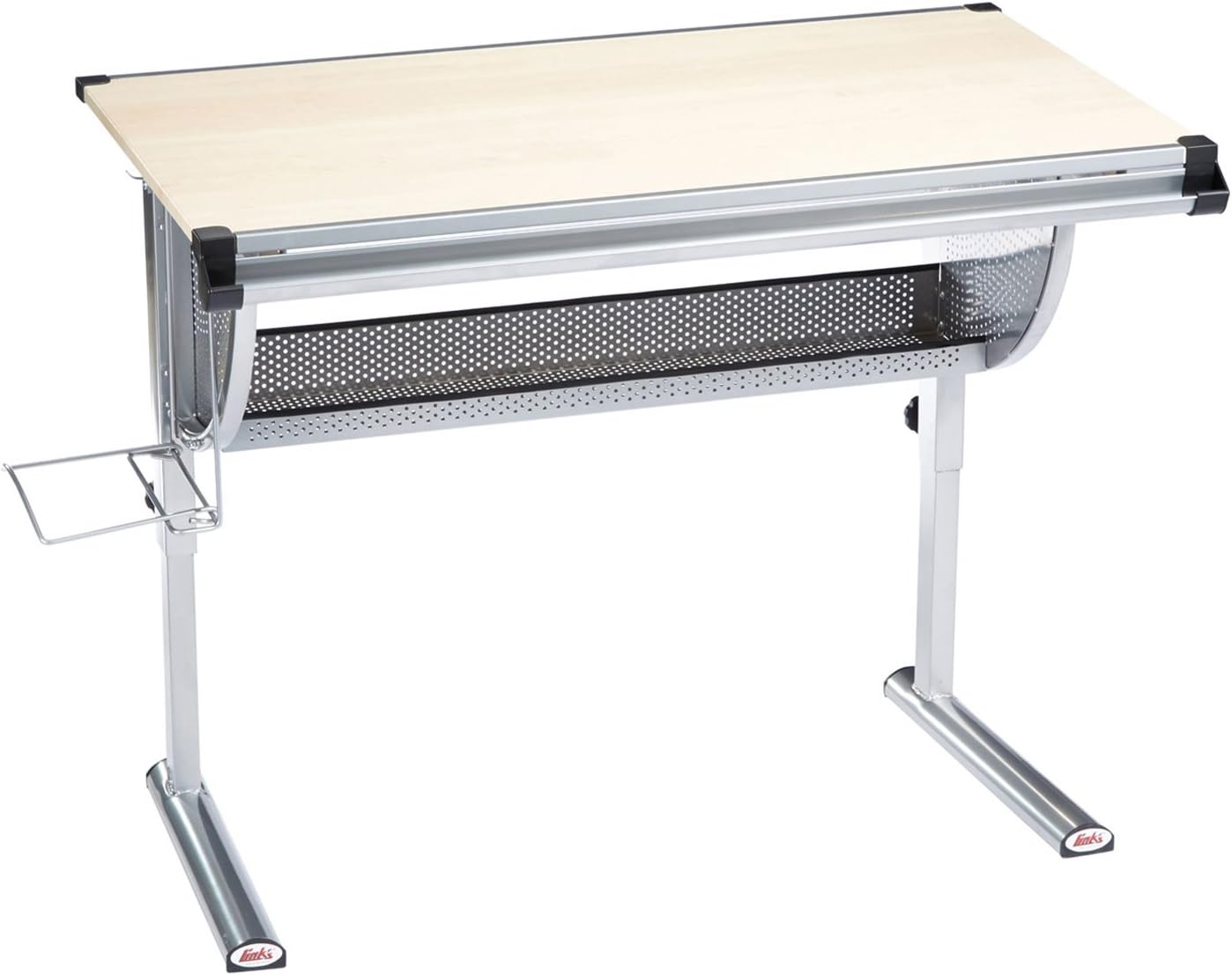 Inter link Ibo Desk Maple Veneer MDF Metal, Maple, 117 x 62-93 x 73 cm