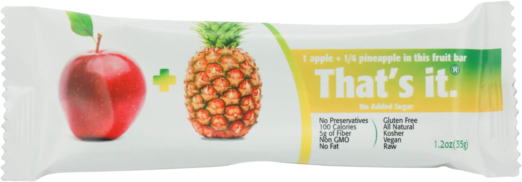 That's it, Apple + Pineapple Fruit Bar, 1.2 Ounce