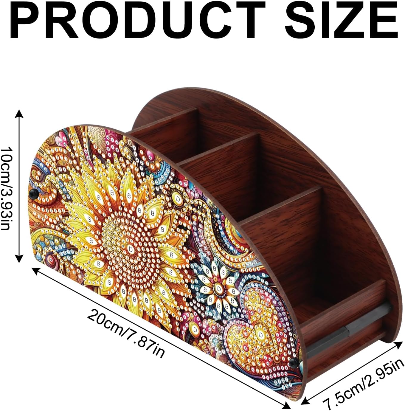 MVVMTOP Diamond Art Painting Organizer Box, DIY Sunflower Design Special Shape Diamond Partial Mosaic Handmade Making Kit Organizer Box, Modern Home Dining Living Room Table Top Decor Art Decoration