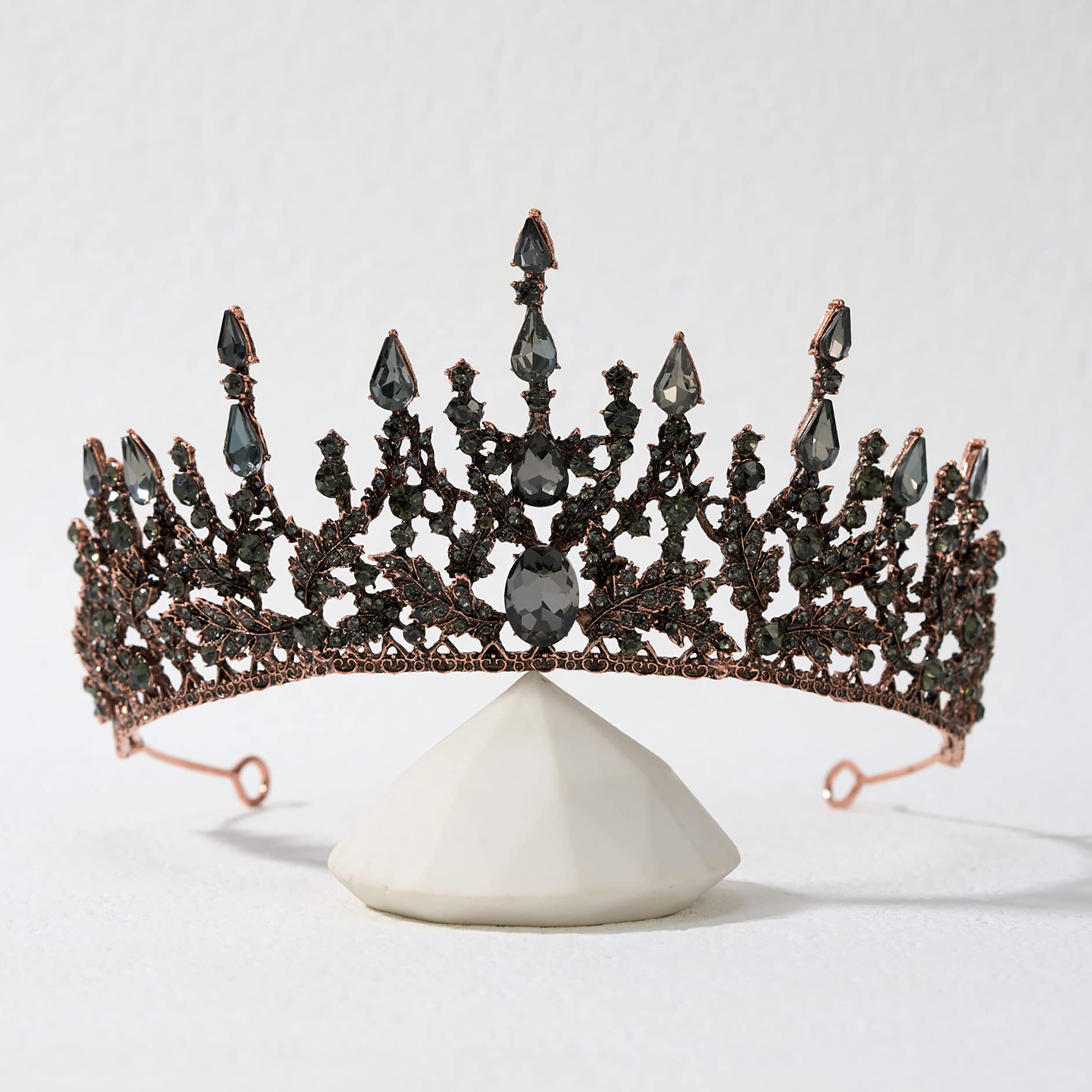 SWEETV Gothic Tiaras and Crowns for Women, Black Queen Crown, Goth