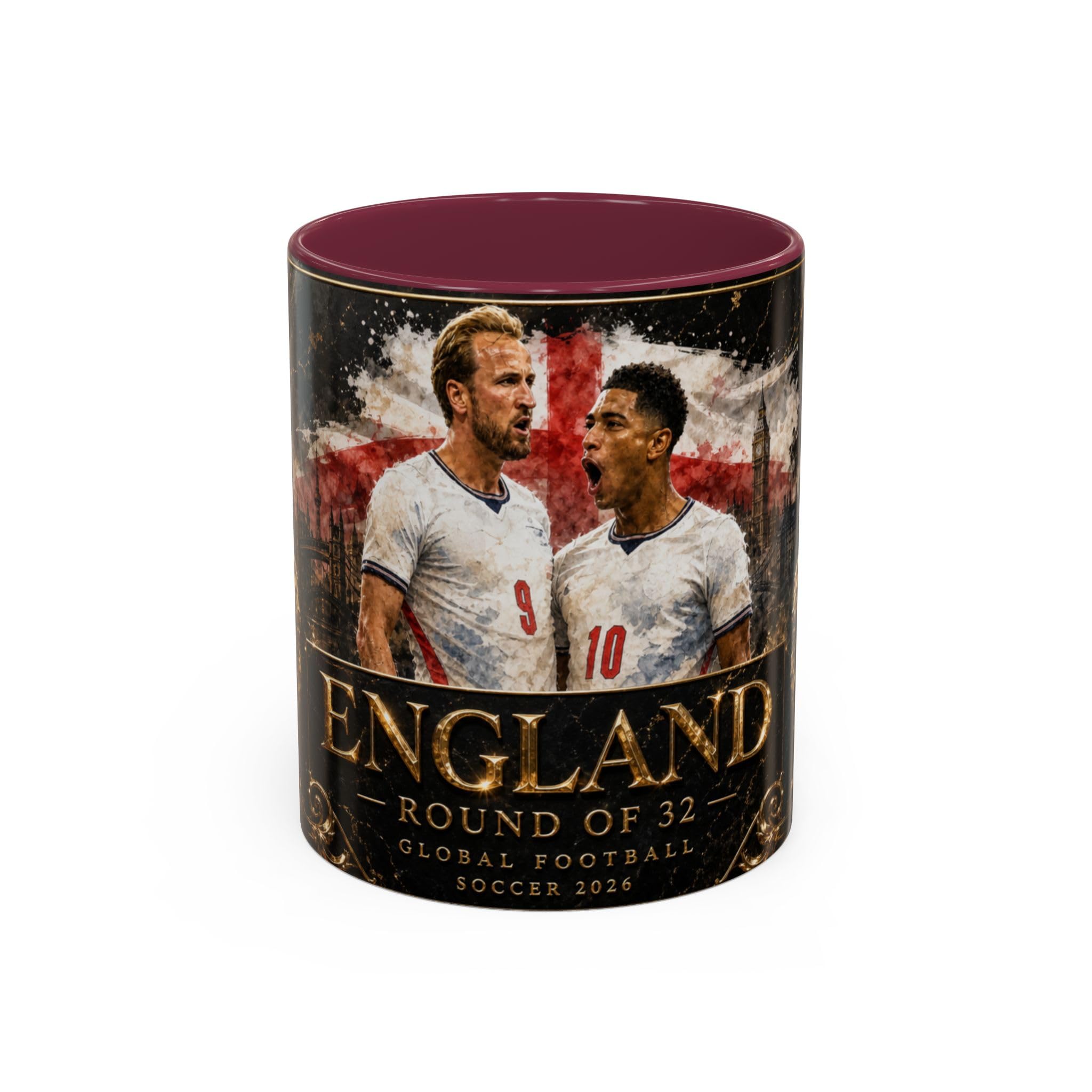 England Football Players Mug | Soccer Round of 32 commemorative mug