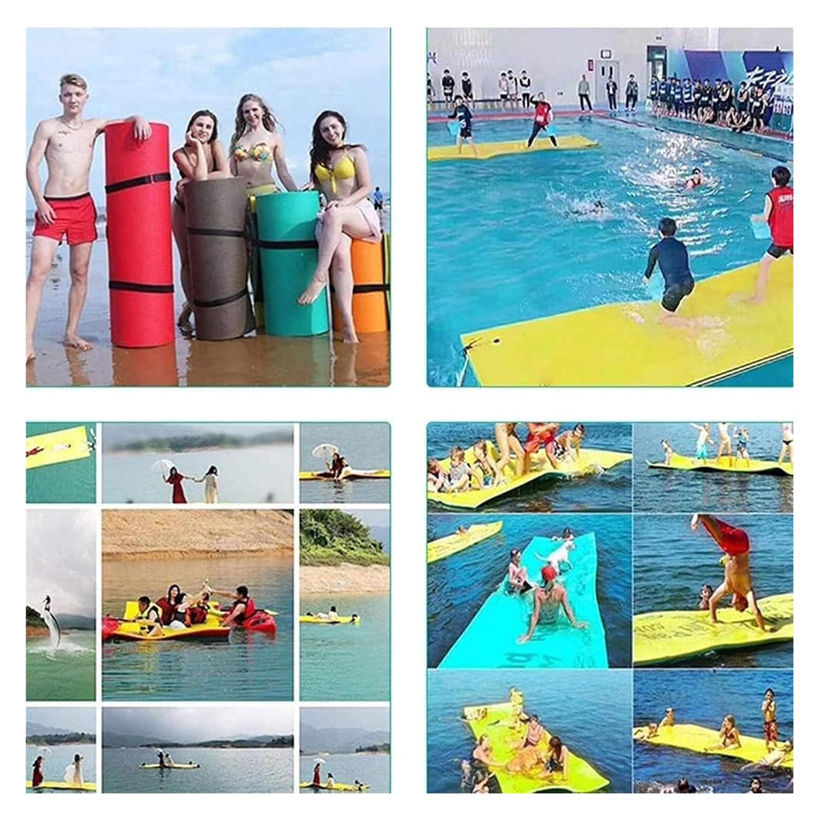 Tappetino Galleggiante per Acqua, Materassino Galleggiante in Schiuma for Il Nuoto, for Lago, Piscina e Mare, attività acquatiche all'aperto for Adulti(2.7m x 1.8m x 3.3cm)