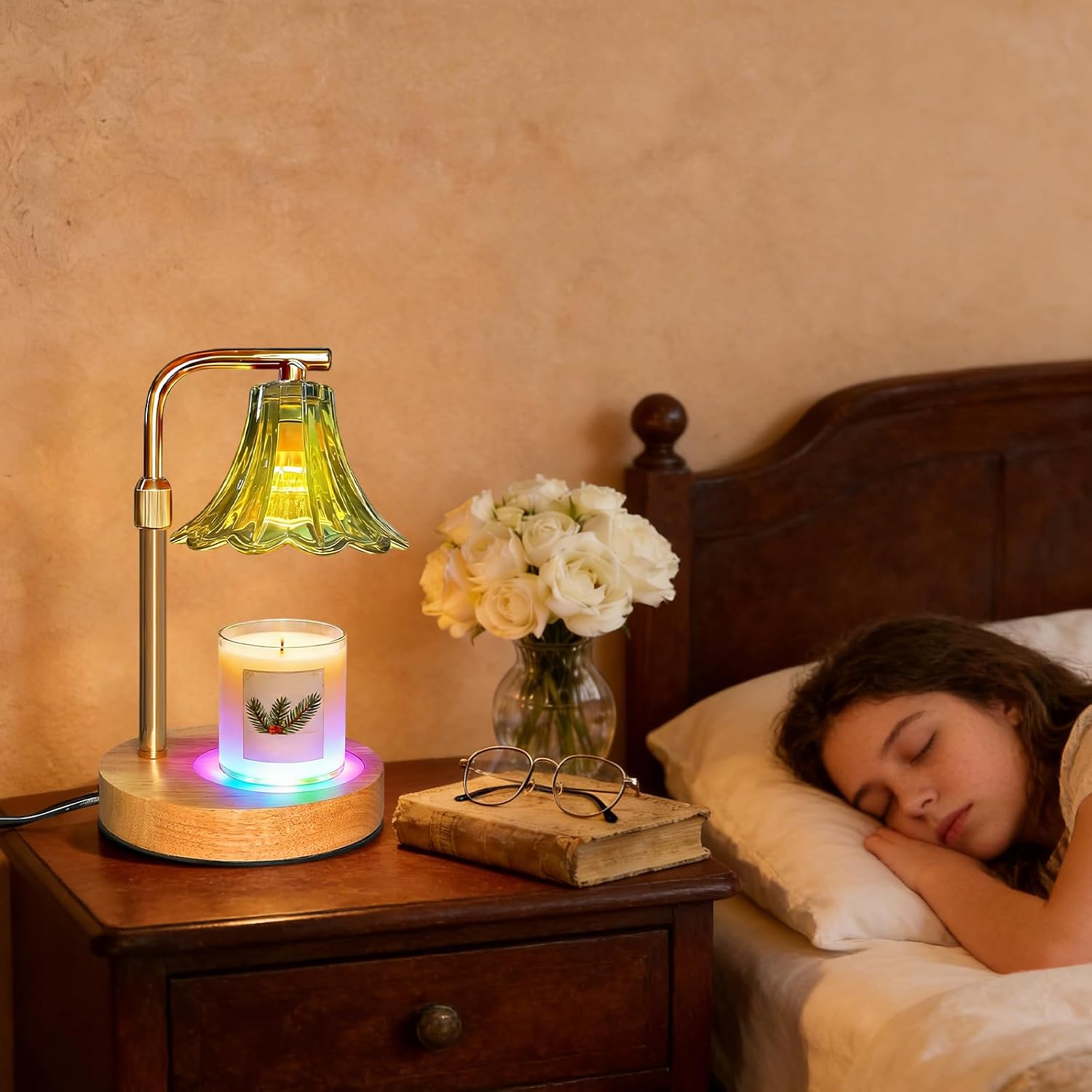 2-pack Wax Melter Lamp with Dimmable Switch,Flameless Melting Wax Lamp No Fire No Smoke,Safe Home Bedroom Office Decor,Modern Minimalist Table Lamps,Christmas Valentine/Birthday Gift for Mom